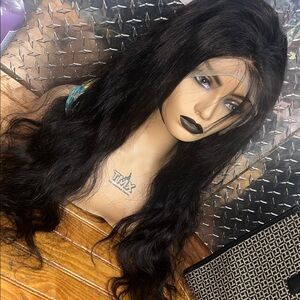 Free parting body wave lace wig 100% human hair 28”